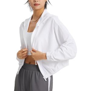 Wyeysyt Womens Athletic Jackets UPF 50+ UV Sun Protection Jackets | Cropped Running Jackets, Zip Up Hoodie Outdoor Jackets (S)