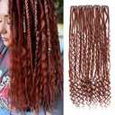Boho Dreads Clip in Dreadlock Extension 5PCS 20 Strands Clip in Boho Dreadlock 24inches Thin Soft Dread Extenisons for Women (#350,Boho)