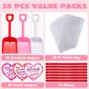 2 x JOYIN 28 Plastic Toy Shovels in Pink Red and White for Valentines Day ,28 Cards with Ribbon for Kids Party Favor, Classroom Exchange Prizes, Valentines Gifts with Vibrant Color