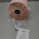 DIGIX Rechargeable USB Desk Fan for Bedroom, 100 Speeds, 360 Rotation, Wall Mounted Design Small Portable Table Fan with LED Display, Quiet Personal Desktop Cooling Fans for Home Office (Pink)