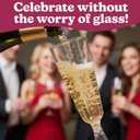 Blue Sky Clear Disposable 5oz Champagne Cups with Stems (8 Count) - Elegant Plastic Party Drinkware for Weddings and Celebrations