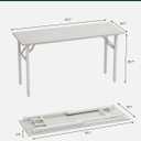 Frylr Small Folding Computer Desk – Portable 55.1 Inch Foldable Laptop Table, Collapsible and Compact for Easy and Fast Setup, Lightweight for Small Spaces, Home Craft and Study Use, White Ash
