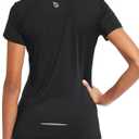 baleaf Women's Short Sleeve Running Workout Shirts Athletic Tops Lightweight Quick Dry Training Yoga Crewneck XS