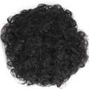 Cabilock Curly Afro Puff Hair Bun Extension 1pcs 15cm Synthetic High Temperature Resistant Drawstring Messy Chignon Hairpiece for Women Black