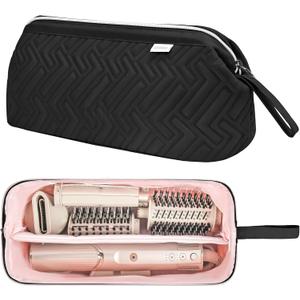 Leudes Hair Tools Travel Bag for Shark Flexstyle Carrying Case Portable Shark Hair Air Wrap Dryer Case Waterproof Dustproof Flat Curling Iron Travel Organizer (Black) (Size 467.17 cubic inches)