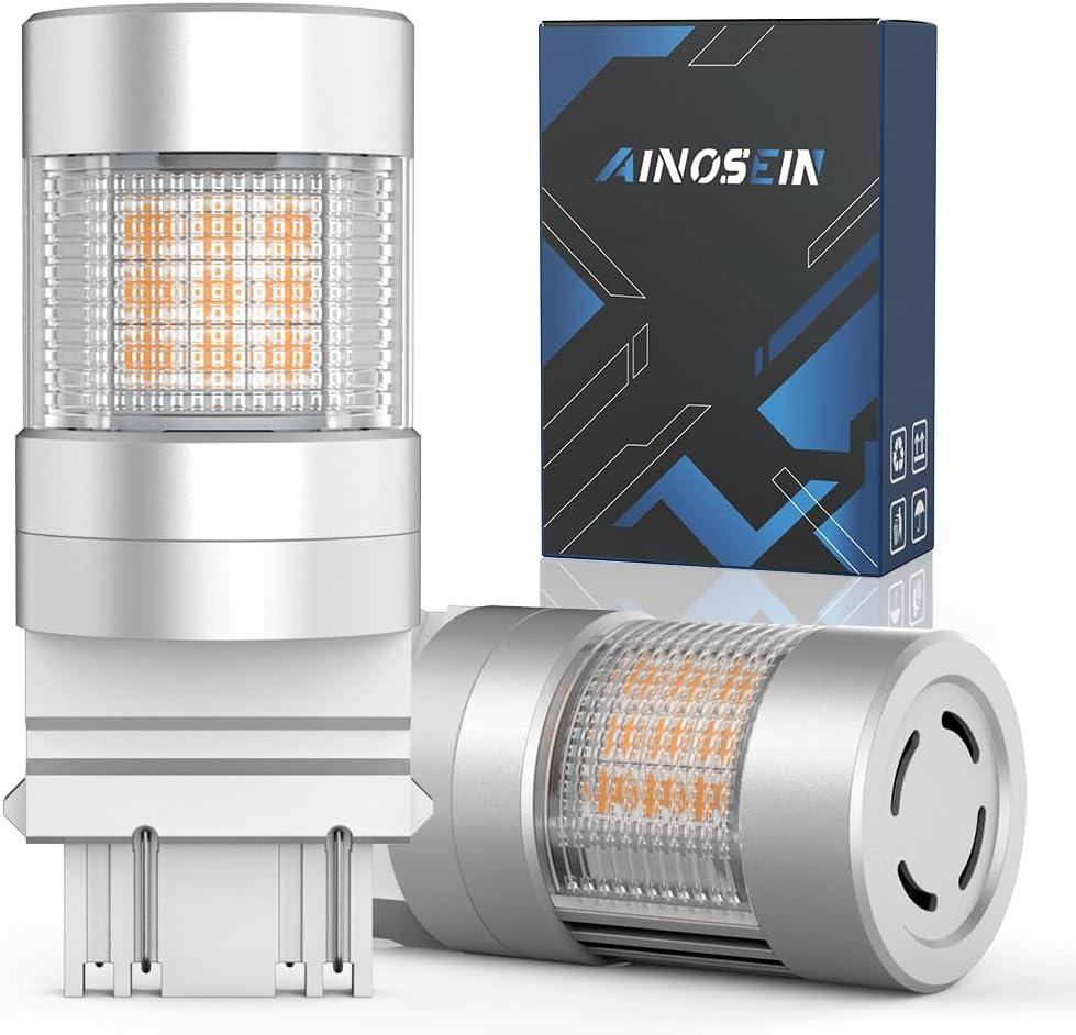 3156 3157 LED Bulb Amber for Turn Signal Light, 3157A Anti Hyper Flash Error Free Blinker Lights, 3057 4057 T25 Bulb for 12-24V Car Truck, Fit CK & Standard Socket, 2 Pack