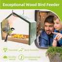 Wooden Bird Feeder, Easy to Assemble Outdoor Birdfeeder for Wild Birds, Ideal for Nature Enthusiasts & Backyard Bird Lovers