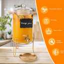 1 Pack1 Gallon Glass Drink Dispensers For Parties.Beverage Dispenser,Glass Drink Dispenser With Stand