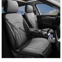 Leather Front Car Seat Covers, Universal Sideless Car Seat Protectors with Storage Pocket and Seat Belt Pads, Waterproof Automotive Seat Cover for Cars Trucks, SUV (Grey)