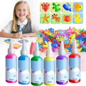 Magic Water Elf Toy Kit - Large Capacity 100ml Aqua Magic Fairy Gel Water Pets - DIY Squishy Maker - Arts and Crafts Water Toys for Kids Ages 4-8 8-12 - 6 7 8 9 10 Year Old Girls Boys Birthday Gifts (6 colors)