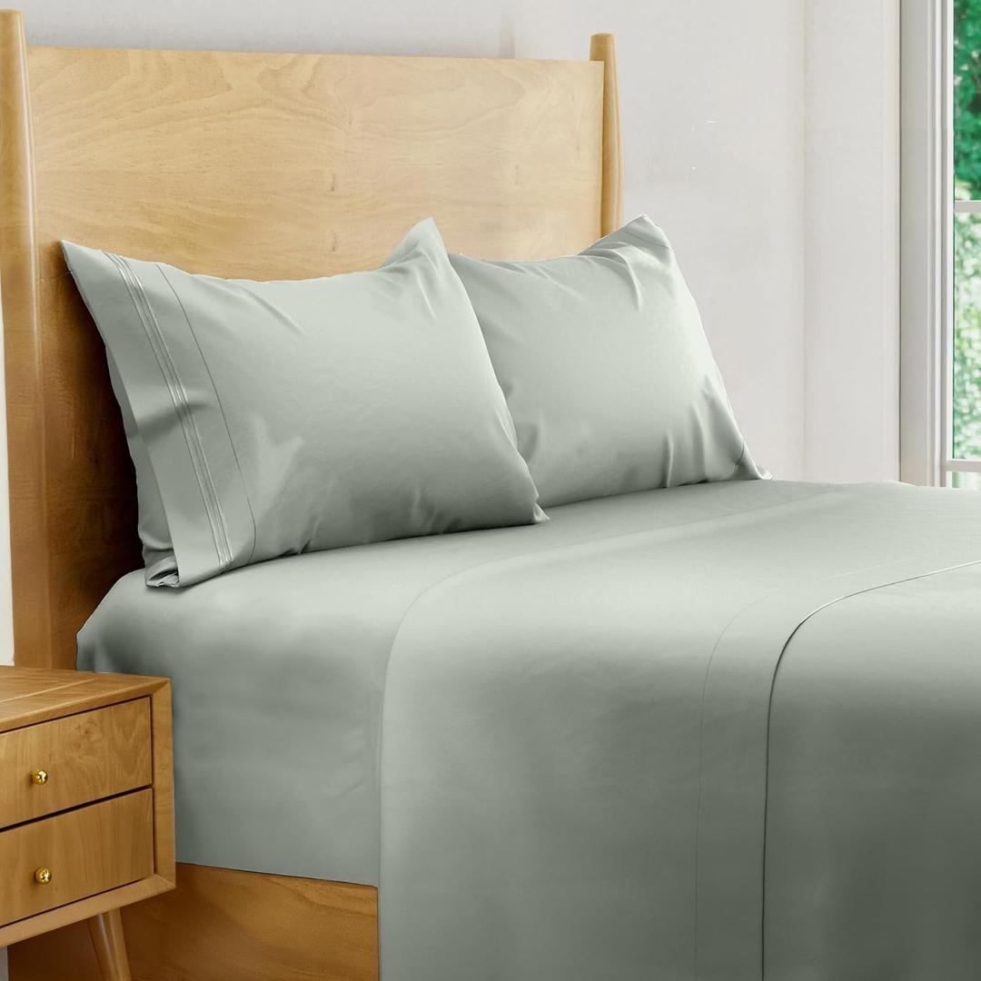 BAMPURE Luxury Series King Sheet Set - 100% Viscose derived from Bamboo Sheets King Size - Super Soft Viscose Bamboo Cooling Sheets for Hot Sleepers -Up to 16 Deep Pocket King Sheet Set (Seaglass)