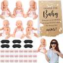 37 Pcs Baby Shower Diaper Changing Game Supplies Including Dolls Blindfold Diapers Cardboard Sign Baby Changing Diaper Race Game Set for Gender Reveal Party (Elegant)
