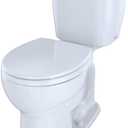 TOTO EntradaTM Two-Piece Round 1.28 GPF Universal Height Toilet, Cotton White - CST243EF#01