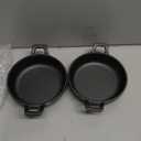 Ziliny Mini Cast Iron Skillets 5 x 5 x 1.3 Inch Cast Iron Pan Small Ramekin Set Black Casserole Dish Cookware Oven Safe Mini Skillets for Kitchen Indoor Outdoor Picnic (2 Pack)