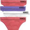 Hanes Women's Originals Seamless Rib Hi-Rise Cheeky Panties Pack, Assorted Colors, 6-Pack (Medium, White/Lively Lavender/Pink Begonia)