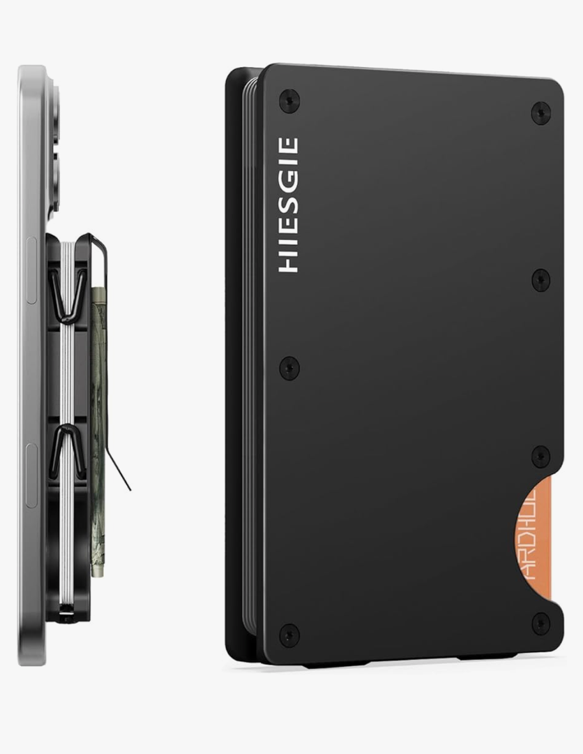 Compatible with MagSafe Wallet, Slim Wallet for Men with Money Clip, Rfid Blocking Metal Card Holder, Minimalist Magnetic Wallet Compatible with iPhone 16/15/14/13/12 Series - Classic Black