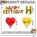2 x Gold Red Happy Birthday Balloons Banner Foil Balloons Letters Heart Balloon for Gold Red Themed Party Decoration Supplies Men Birthday Decoration Decor Ballons Arch Kits Party Balloon Set 15pcs