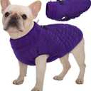 Kuoser Winter Dog Coat - Medium Dog Cold Weather Jacket, Purple (Medium (Chest Girth: 20.9''))