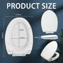 SS114 Slow Close Elongated Toilet Seat and Lid Compatible with TOTO SS113/SS154/SS224/SS204 Traditional Toilet Seat Replacement with Toilet Bolts and Nut, Cotton White
