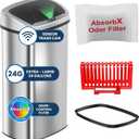 iTouchless 24 Gallon Extra Large Touchless Sensor Trash Can with AbsorbX Odor Filter, 91L Commercial Stainless Steel Automatic Kitchen Bin for Home, Office, Restaurant, Store, Lobby