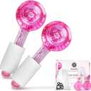 Ice Globes for Face Neck & Eyes, Unbreakable Stainless Steel Gua Sha, Facial Ice Globes for Puffiness, Wrinkles, Dark Circles, Pink (Set of 2)
