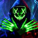 Halloween LED Light Up Mask, Scary Glowing Mask for Cosplay Costumes, Festival, Carnival Party Supplies Gifts (Green)