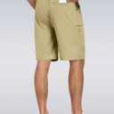 Men's Hiking Cargo Shorts Lightweight Quick Dry Athletic Stretch Shorts for Outdoor Active Zipper Pockets (L)