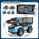 Toddler Robot Dinosaur Truck Toys for Kids Boys Ages 3-5 5-7, Black Carrier Dinosaur Truck with 5 Pull Back Dino Cars, 3 4 5 6 7 Years Old Boys Girls Birthday