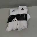 Adidas Men's Cushioned 6-Pair Crew Socks; White (Large/Shoe Size 8-12)
