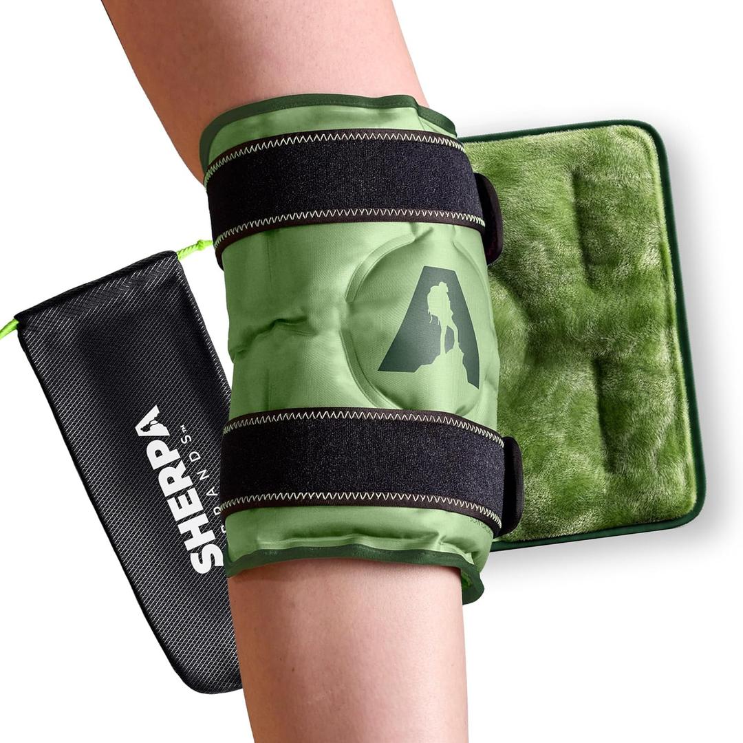 Knee Ice Pack Wrap, Soft Ice Pack for Knee Compression for Knee Pain Relief, Leg Injuries, Swelling, Knee Replacement, Arthritis, Meniscus Tear, ACL - Green