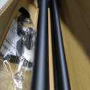 Double Curtain Rods 72-144 Inches for Windows, 1 Inch Diameter Adjustable Heavy Duty Drapery Rod with Aluminum Alloy Brackets and Finials, Modern Stylish Dual Curtains Rod, Matte Black