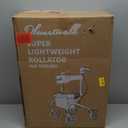 Super Lightweight Rollator Walker for Seniors, Foldable Rolling Walker with Seat and 8" Rubber Wheels for All Terrain, Unique Design Aluminium Frame Sturdy Walkers for Traveling - Blue