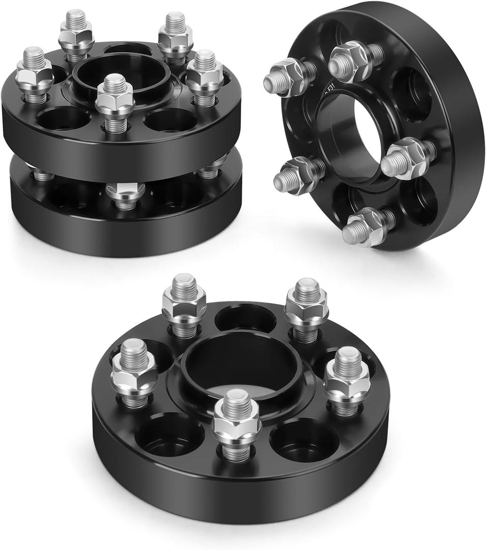 dynofit 5x100 Wheel Spacers 1 inch for Subaru Impreza, Outback, Crosstrek, Hubcentric Wheel Adapters Spacers M12x1.25 Stud, 56.1mm Hub Bore, 25mm Thickness for Toyota GR86, 4Pcs Black Tire Spacers