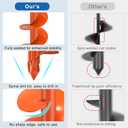 3 X 12 Inch Auger Drill Bit for Planting Bulb Spiral Hole Drill Augers for Digging Holes Drills Post Holes Auger for Fence Post and Umbrella Holes - Fit 3/8" Hex Drills