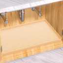 Sdpeia Under Sink Mat for [25" x 19"] Cabinet, Upgraded Silicone Waterproof Mat Kitchen Cabinet Liner Cabinet Protector Kitchen Organizers and Storage