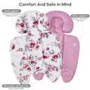 Infant Insert Compatible with 4moms Mamaroo & Graco Swing and Infant Car Seat, Stroller, Other Baby Swing, Rocker, Bouncer, Bassinet Newborn Insert Head & Body Support Cushion, Reversible Design (Blush Pink)