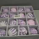 16PCS Shatterproof Christmas Ball Ornaments Set, Hand-Painted Holiday Decor with Assorted Sizes & Designs for Christmas Tree Thanksgiving Party Decoration, Purple-White