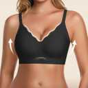 HBselect Jelly Bras for Women No Underwire 3PCS Comfort Wireless Push Up Bras Seamless Scalloped Lift Everyday Bralettes (L)