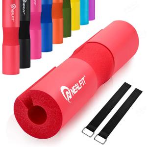 Barbell Pad Squat Pad for SquatsSquat Bar PadGreat for Weightlifting,Lunges and Hip ThrustsFoam Sponge PadFit Standard and Olympic Bars Perfectly (Red)