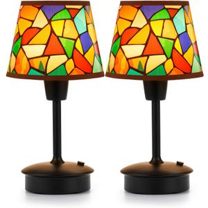 UMEXUS 2 Pack Small Cordless Table Lamp for Restaurant Dinner Table, 5200mAh Battery Operated Touch Lamps, Rechargeable Dimmable Portable Night Light for Bedside Dining Room Patio Kitchen Outdoor