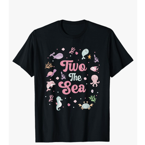Two The Sea 2nd Birthday Ocean Theme Party T-Shirt Small Woman