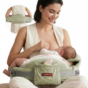 Momcozy CozyPro Nursing Pillow - All Around Lumbar & Arm Support - Safety Guard, Firm & Springy Memory Foam-Stable, Ergonomic Support, Easier Breastfeeding, Wider Cushion, Adjustable, Removable Cover