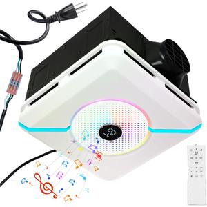 Bathroom Exhaust Fan with Bluetooth Speaker & Light, 230 CFM 1.5 Sone, Plug Play Easy Install, Bathroom Vent Fan with 7 RGB Modes & Music, 3 Dynamic Lighting, 3000K6500K Dimmable, Nightlight