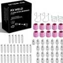 RX WELD 64PCS AG60P Plasma Cutter Torch Consumables Electrode Nozzles Cups Kit Galvanized Copper Ceramic AG-60 Consumables