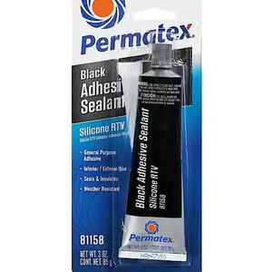 Permatex Black Silicone Adhesive Sealant for Repairs, Bonding, and Protection, 3 oz. (Pack of 12)