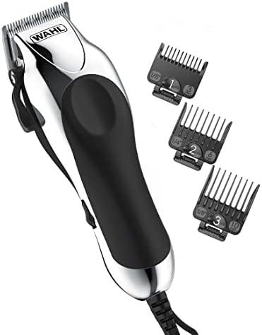 Wahl USA Chrome Pro Corded Clipper Complete Haircutting Kit for Men – Powerful Total Hair Clipping, Beard Trimming, & Grooming - Model 3024635