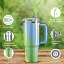 40 oz tumbler with handle and straw,Double Wall Vacuum Reusable Stainless Steel Insulated Water Bottle,With Leak Proof lid and Straw for Iced or Cold Beverages (Fairyland)