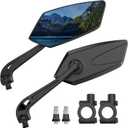 Bike Mirror | 360 Rotatable & Foldable | Blu-ray Scratch Resistant Glass Lens | Ebike Accessories, Bike Mirror Handlebar Mount, Bicycle Mirrors Black