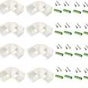 8-Pack 16MM Wide V Shape LED Strip Channel 90 Degree White Connector,Under Cabinet 45 Curved Cover profile Corner Kit,Inner Right Angle Turning link Solution With Mounting Kit (White)