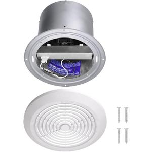 V2262-50 7 Inch Bathroom Exhaust Fan, 50 CFM Ceiling Exhaust Fan for 8" Rough-in Opening, 1.0 Sones Quiet Effective Ventilation for Bathroom, Kitchen, Laundry Room, Mobile Home